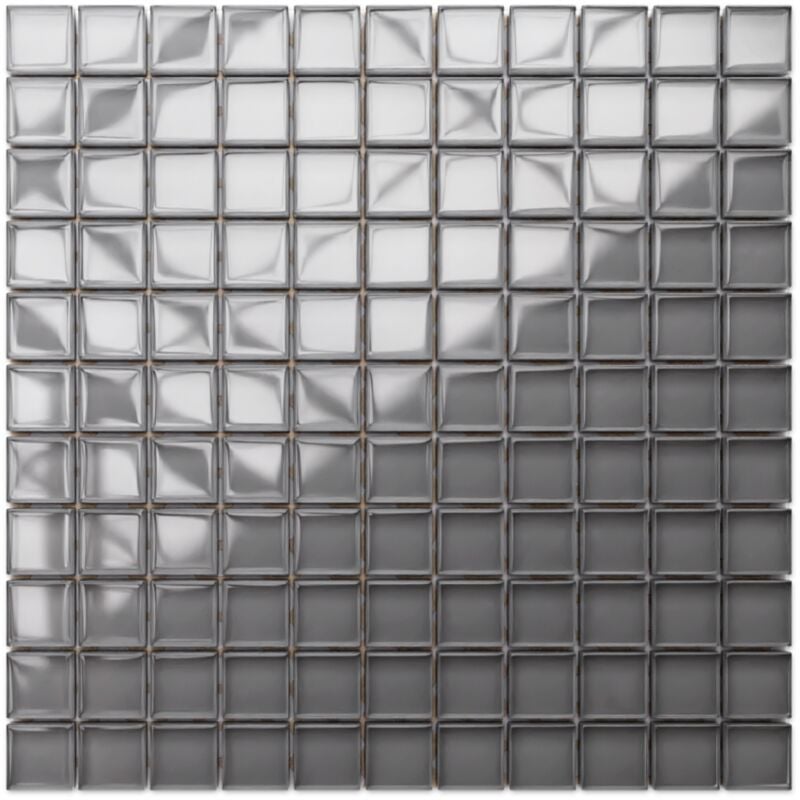 foto del prodotto mosaico in vetro su rete per bagno e cucina 30cm x 30cm dorian grey