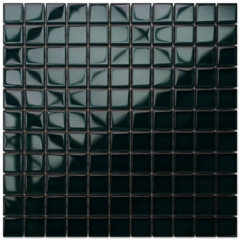 foto del prodotto mosaico in vetro su rete per bagno e cucina 30cm x 30cm green ice