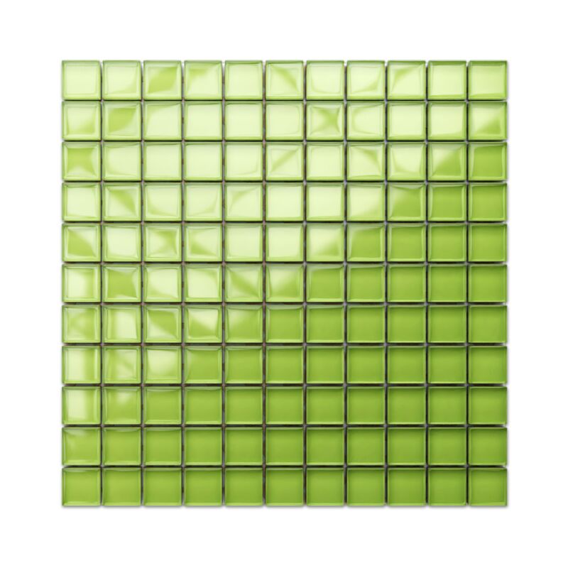 foto del prodotto mosaico in vetro su rete per bagno e cucina 30cm x 30cm green paradise