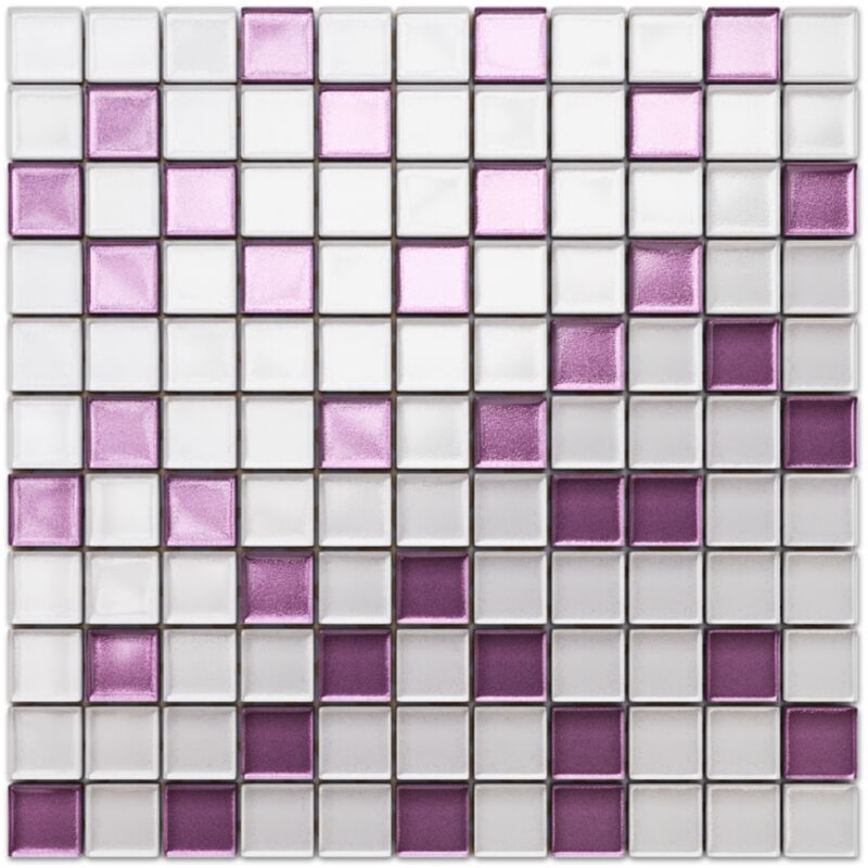 foto del prodotto mosaico in vetro su rete per bagno e cucina 30cm x 30cm lilac orchid