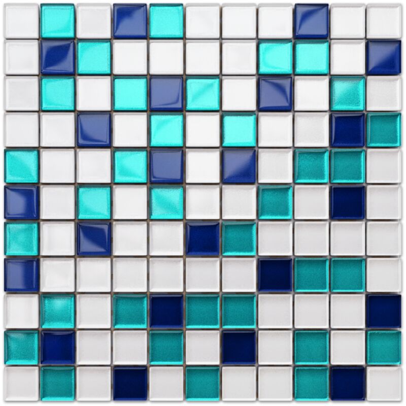 foto del prodotto mosaico in vetro su rete per bagno e cucina 30cm x 30cm rio de janeiro