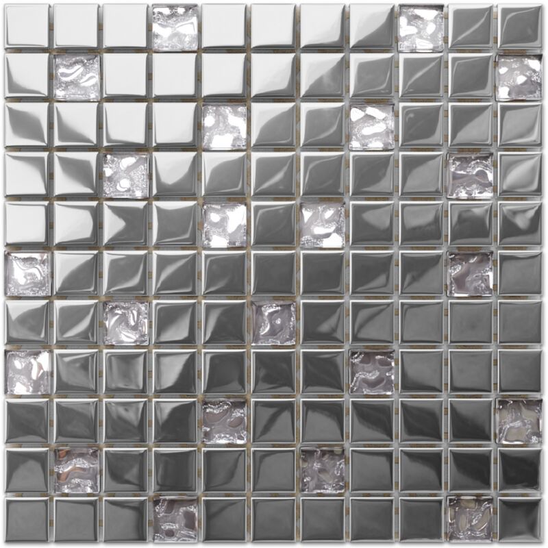 foto del prodotto mosaico in vetro su rete per bagno e cucina 30cm x 30cm selene