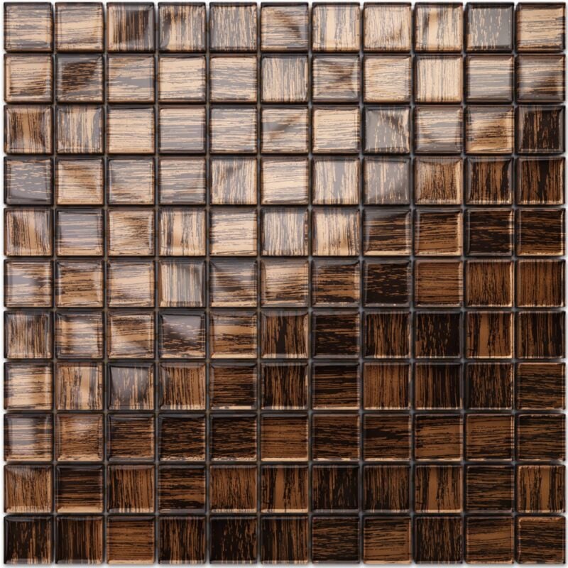 foto del prodotto mosaico in vetro su rete per bagno e cucina 30cm x 30cm the doors