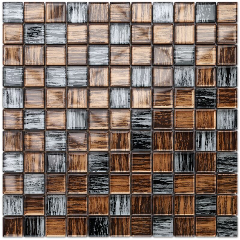foto del prodotto mosaico in vetro su rete per bagno e cucina 30cm x 30cm wild stripes