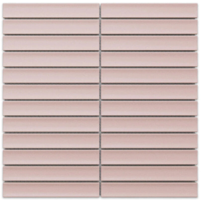 foto del prodotto mosaico su rete in ceramica per bagno o cucina 29.0 cm x 28.2 cm matt pink piano
