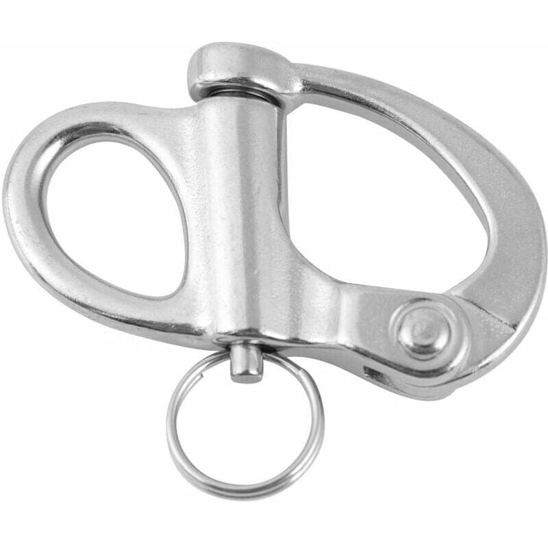 foto del prodotto moschettone a molla, gancio a scatto fisso a sgancio rapido in acciaio inossidabile con anello rotondo per barche marine, camion, furgoni, rimorchi