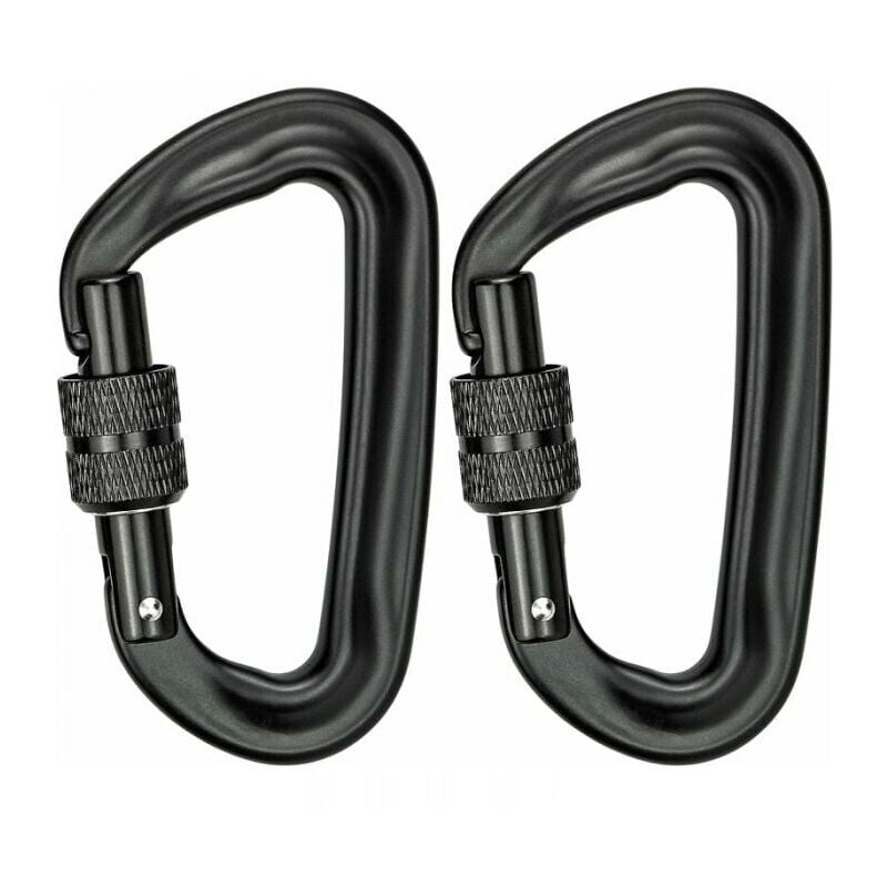 foto del prodotto moschettone ad anello a d in alluminio ad alta resistenza 1200 kg, 12 kn , confezione da 2, ideale per yoga, amache, altalene, campeggio,