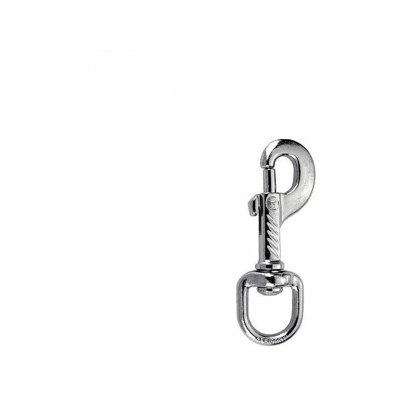 foto del prodotto moschettone con anello girevole 78 mm.