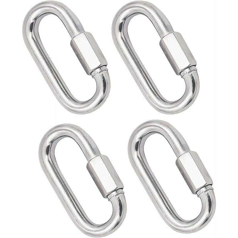 foto del prodotto moschettone m8 in acciaio inossidabile 304 resistente, vite a sgancio rapido, portachiavi a sgancio rapido per casa, campeggio, alpinismo,