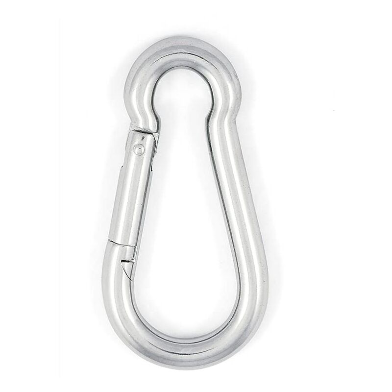 foto del prodotto moschettone misura 8x80 mm, acciaio inox, carico massimo 115 kg, antiruggine, 1 pezzo