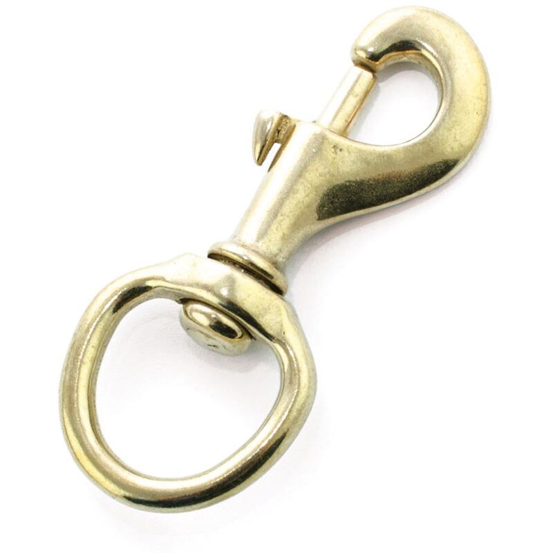 foto del prodotto moschettone per lunghina in ottone con cameretta tonda misura media unica colore gold