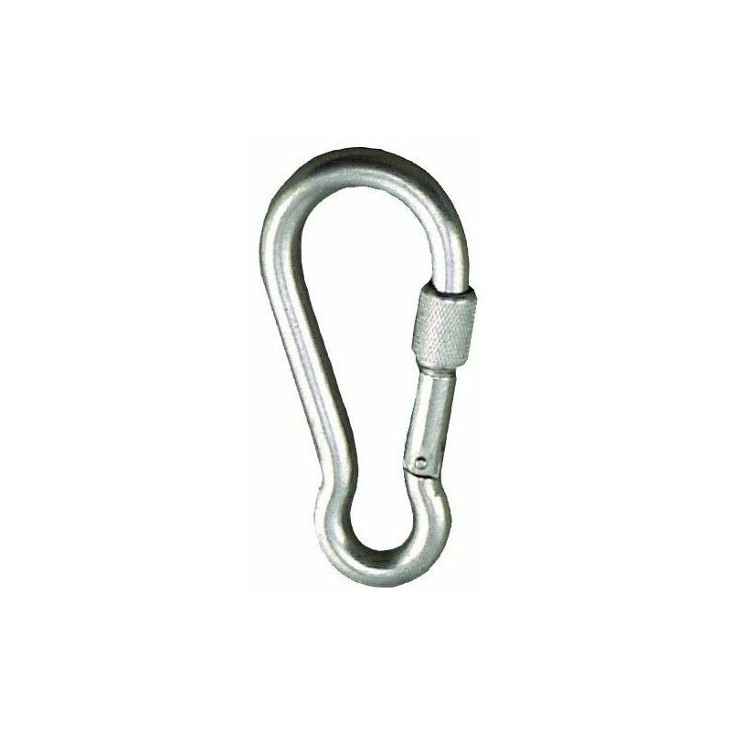 foto del prodotto moschettone pompiere con assicurazione 11x120 mm. uso domestico