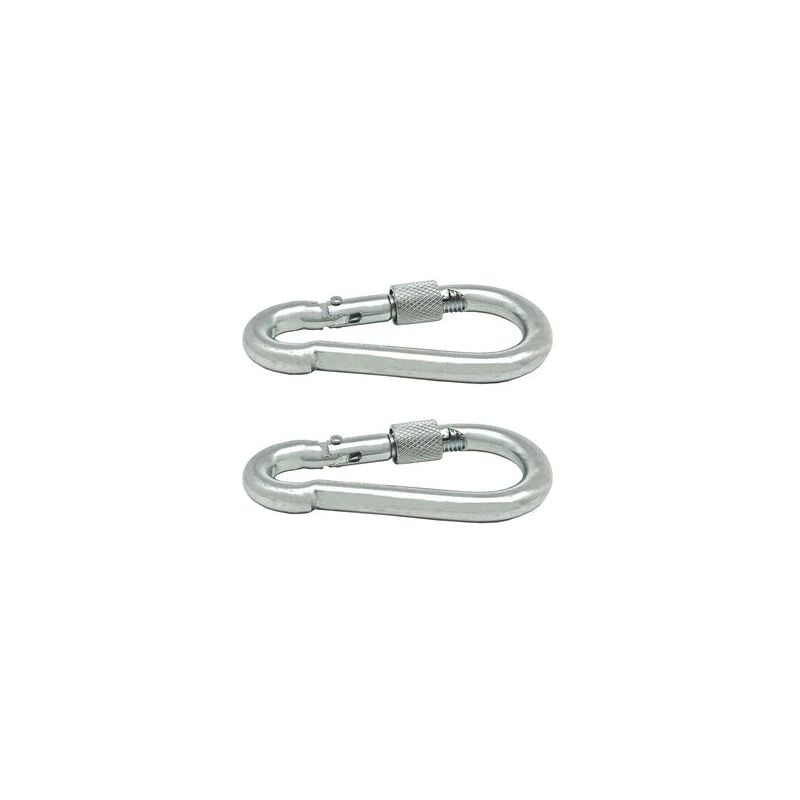 foto del prodotto moschettone pompiere con chiusura di sicurezza msq02 60x30x6mm in acciaio zincato 2 unit 
