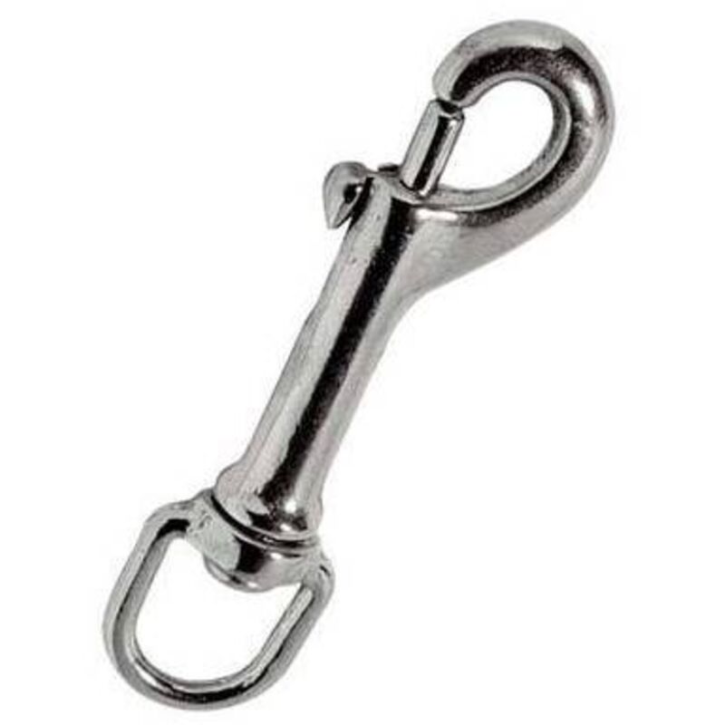 foto del prodotto moschettone redine lungo ottone nichelato kong girello l.mm 77 1 2