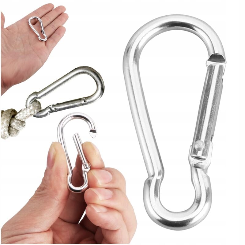 foto del prodotto moschettone vigile del fuoco 50 mm per corde portachiavi guinzaglio per cani 1 pz