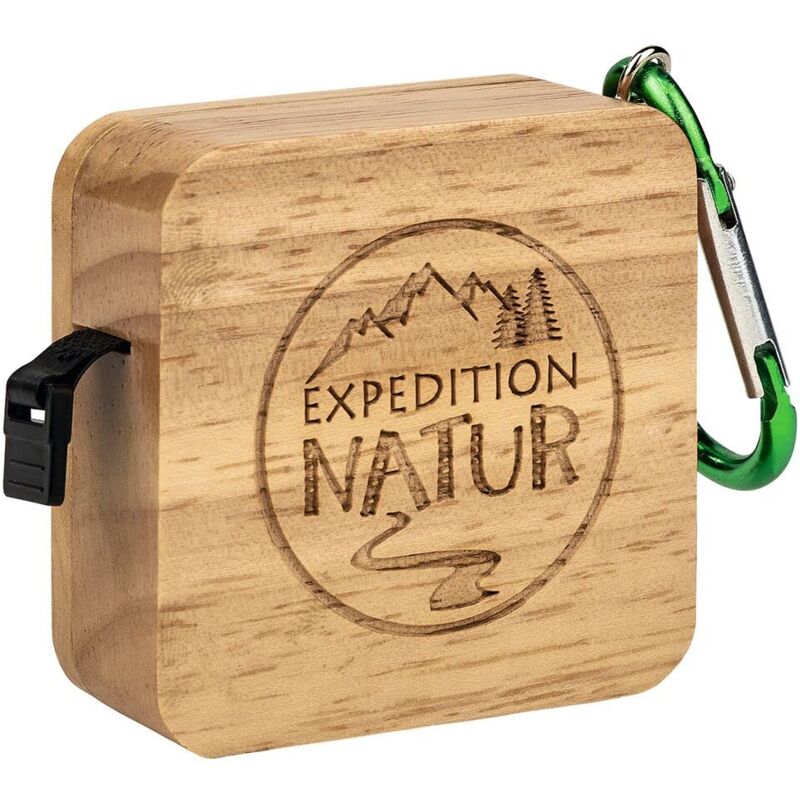 foto del prodotto moses expedition natur metro a nastro con moschettone, flessibile, con stop go, misura del nastro tascabile autoavvolgente per bambini,