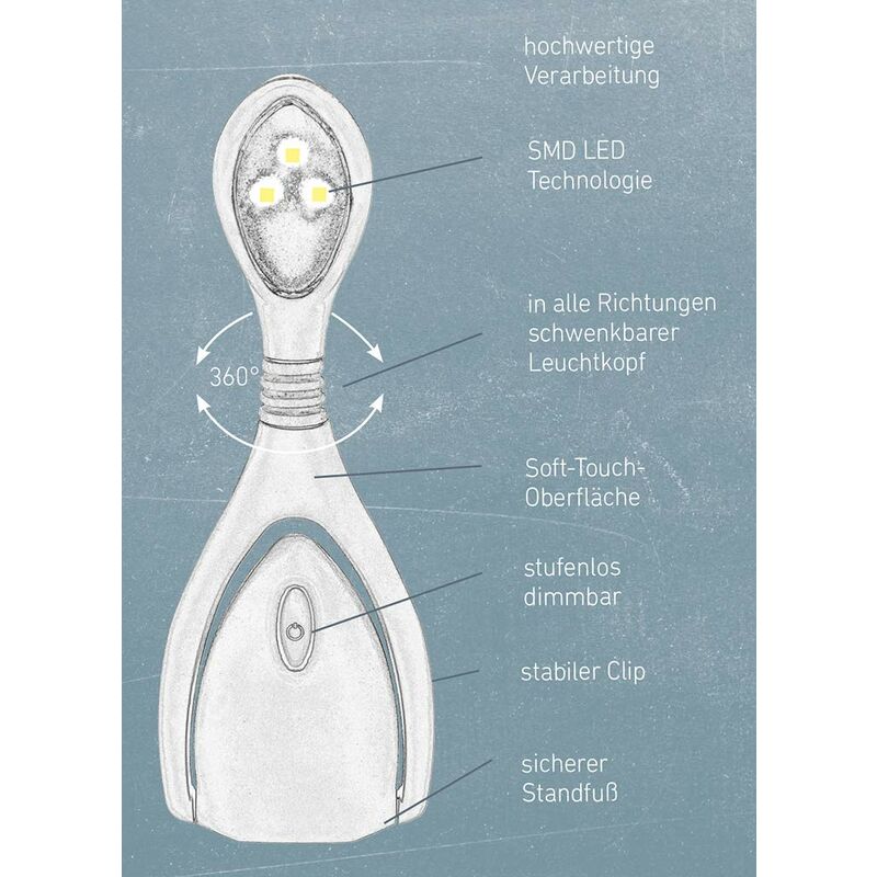 foto del prodotto moses librix luce led da lettura lumi plus, motivo gatto, con dimmer continuo, lampada da lettura per lettura al buio