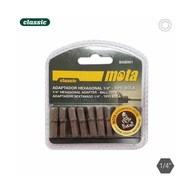 foto del prodotto mota adattatore esagonale a t sfera 25mm 1 4 10 unit bab061