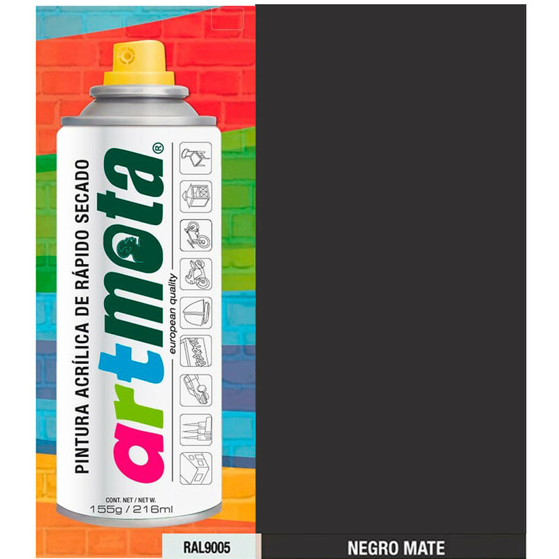 foto del prodotto mota herramientas spray vernice nero mat 900 ral 9005 21 216mlfralatn finitura profralatn mota