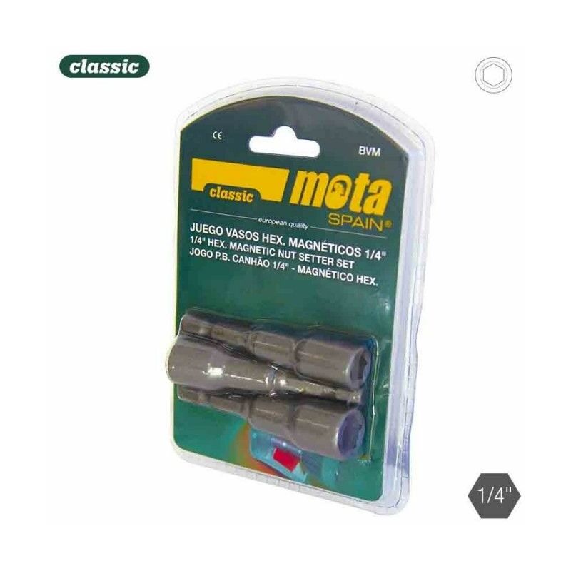 foto del prodotto mota set chiavi a bussola esagonali magnetiche 8 10 11mm bvm