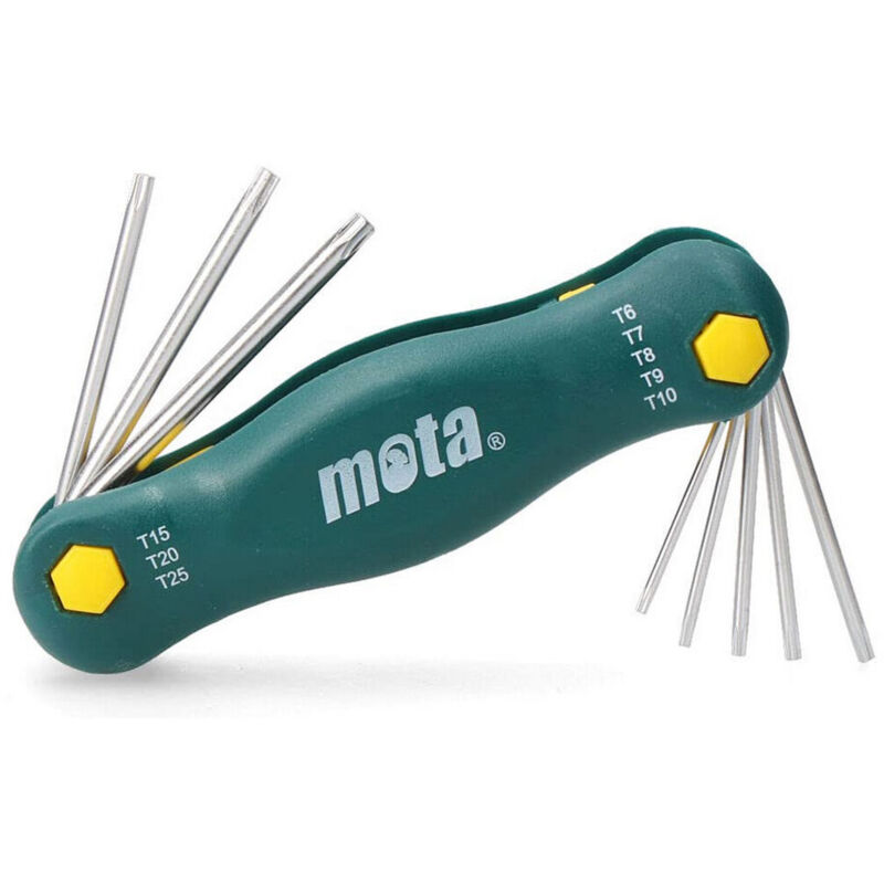 foto del prodotto mota set chiavi torx lr81 coltello a serramanico t6 t7 t8 t9 t10 t15 t20 t25