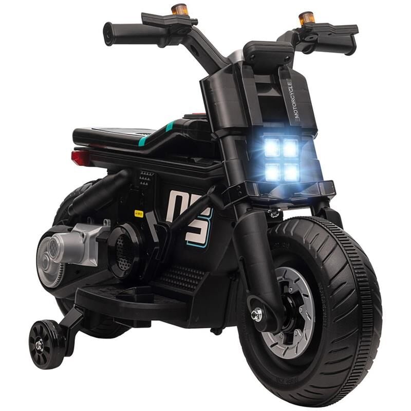 foto del prodotto moto elettrica con rotelle per bambini 3 5 anni nera