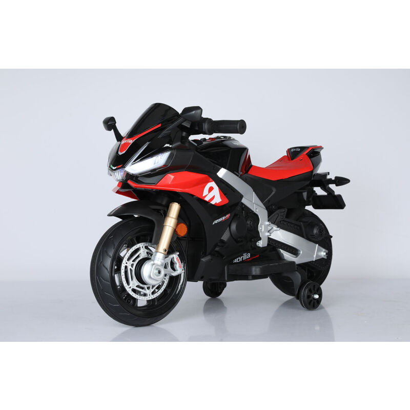 foto del prodotto moto elettrica per bambini 12v con licenza aprilia rsiv small nera