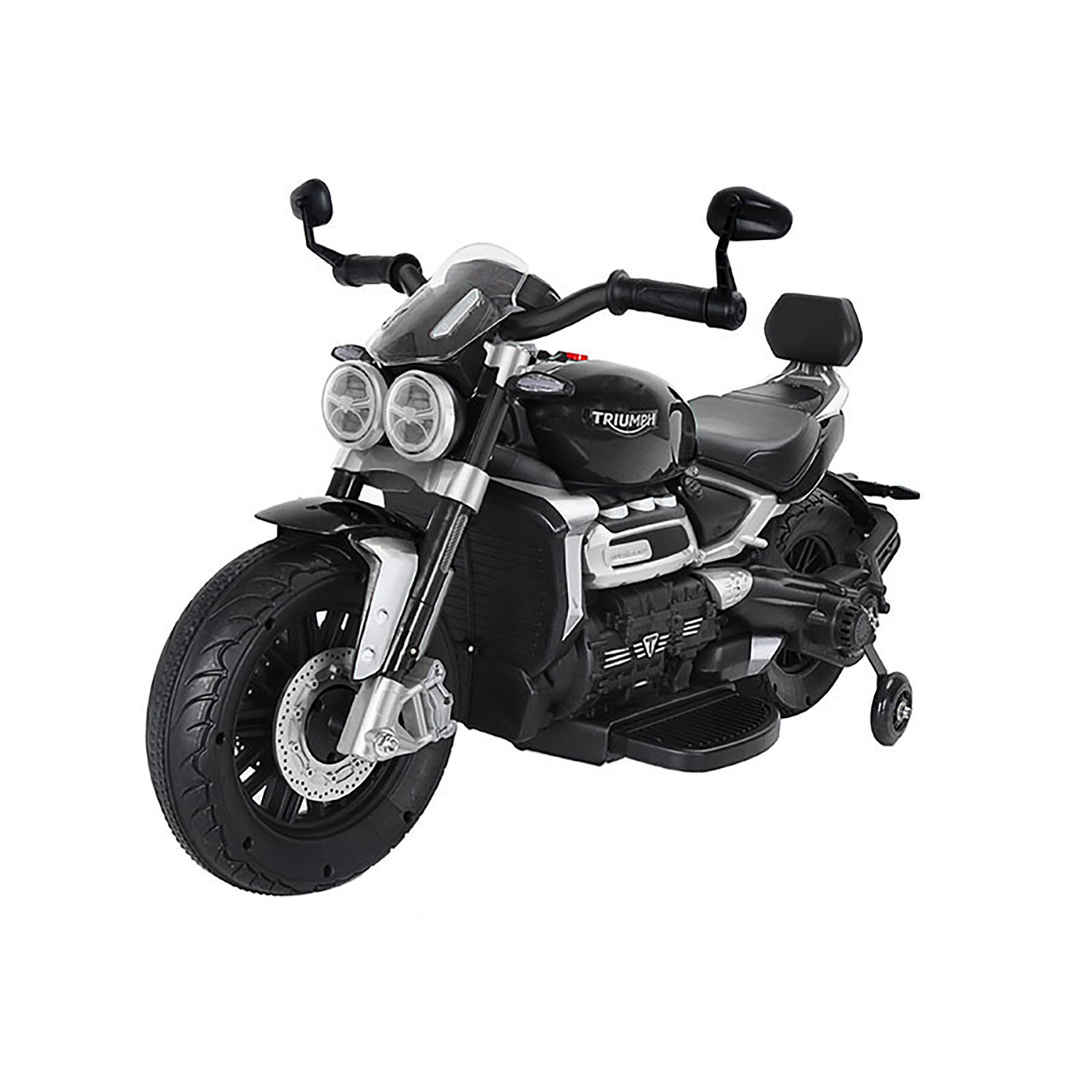 foto del prodotto moto elettrica per bambini 12v con licenza triumph rocket 3gt nera