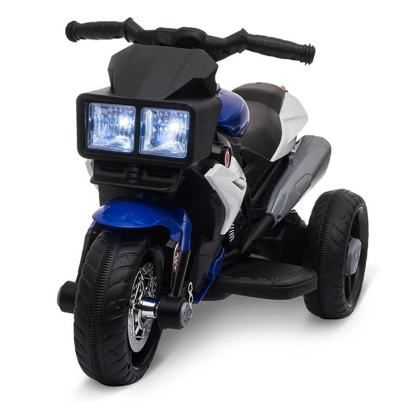 foto del prodotto moto elettrica per bambini 3 5 anni batteria nero blu