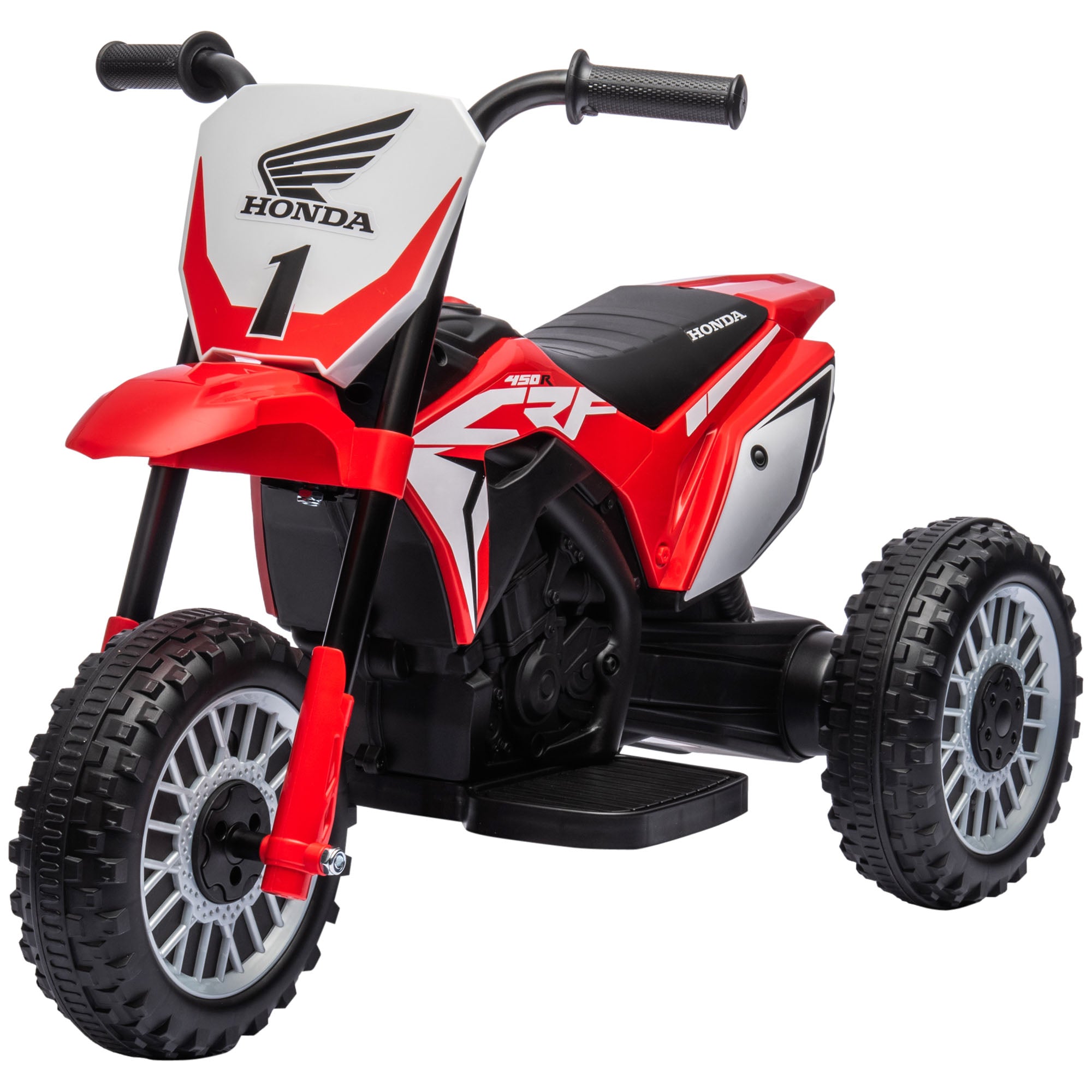 foto del prodotto moto elettrica per bambini 3 ruote 6v con licenza honda crf450rl rosso