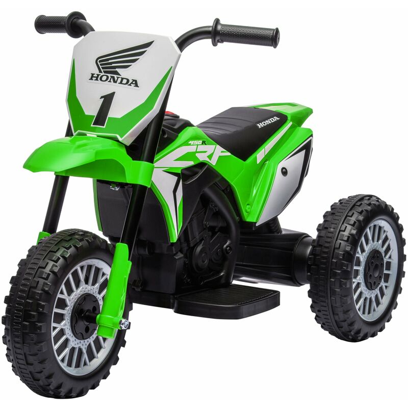 foto del prodotto moto elettrica per bambini 3 ruote 6v con licenza honda crf450rl verde