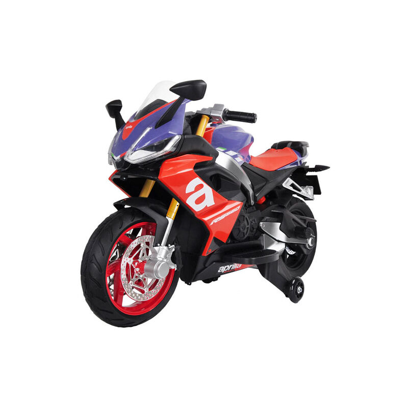 foto del prodotto moto elettrica per bambini aprilia rs666 viola con