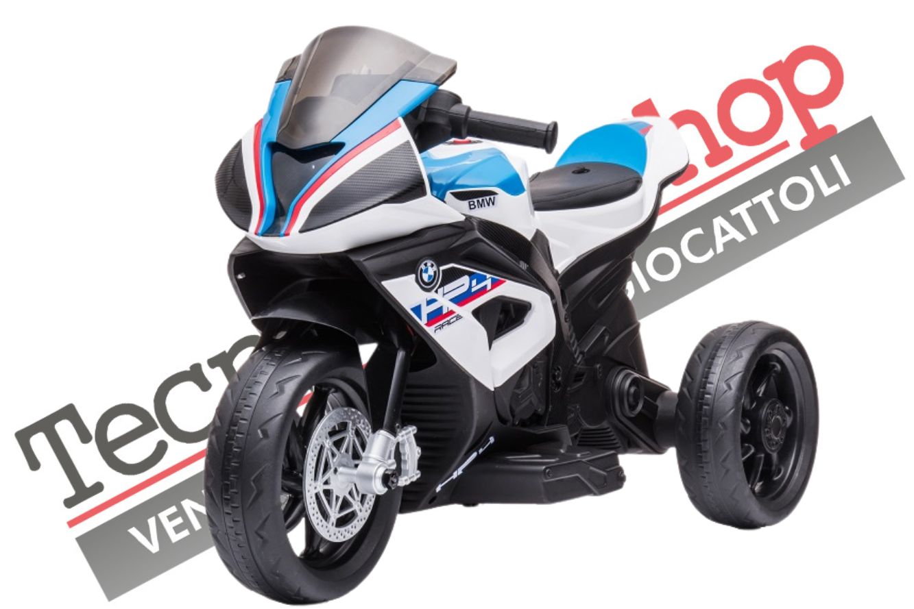 foto del prodotto moto elettrica per bambini bmw hp4 race 12v 3 ruote bianco