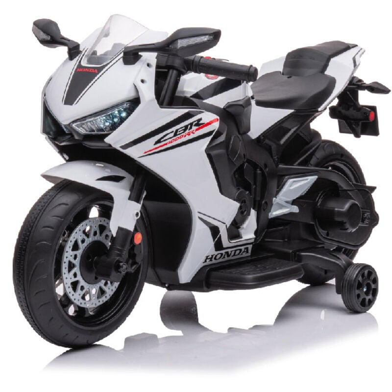 foto del prodotto moto elettrica per bambini con licenza honda cbr 1000rr 12v velocit 4km h bianco