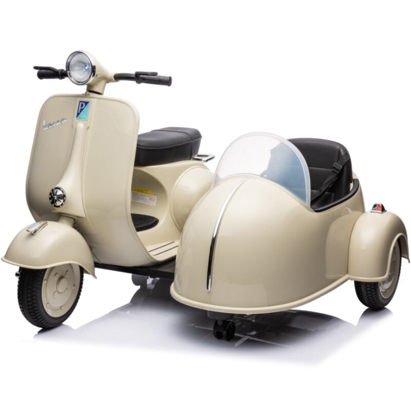 foto del prodotto moto elettrica per bambini vespa sidecar big 12v-avorio