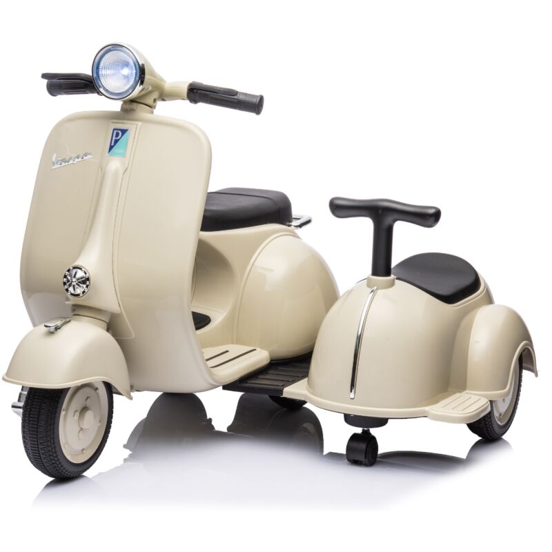 foto del prodotto moto elettrica per bambini vespa sidecar small 6v avorio
