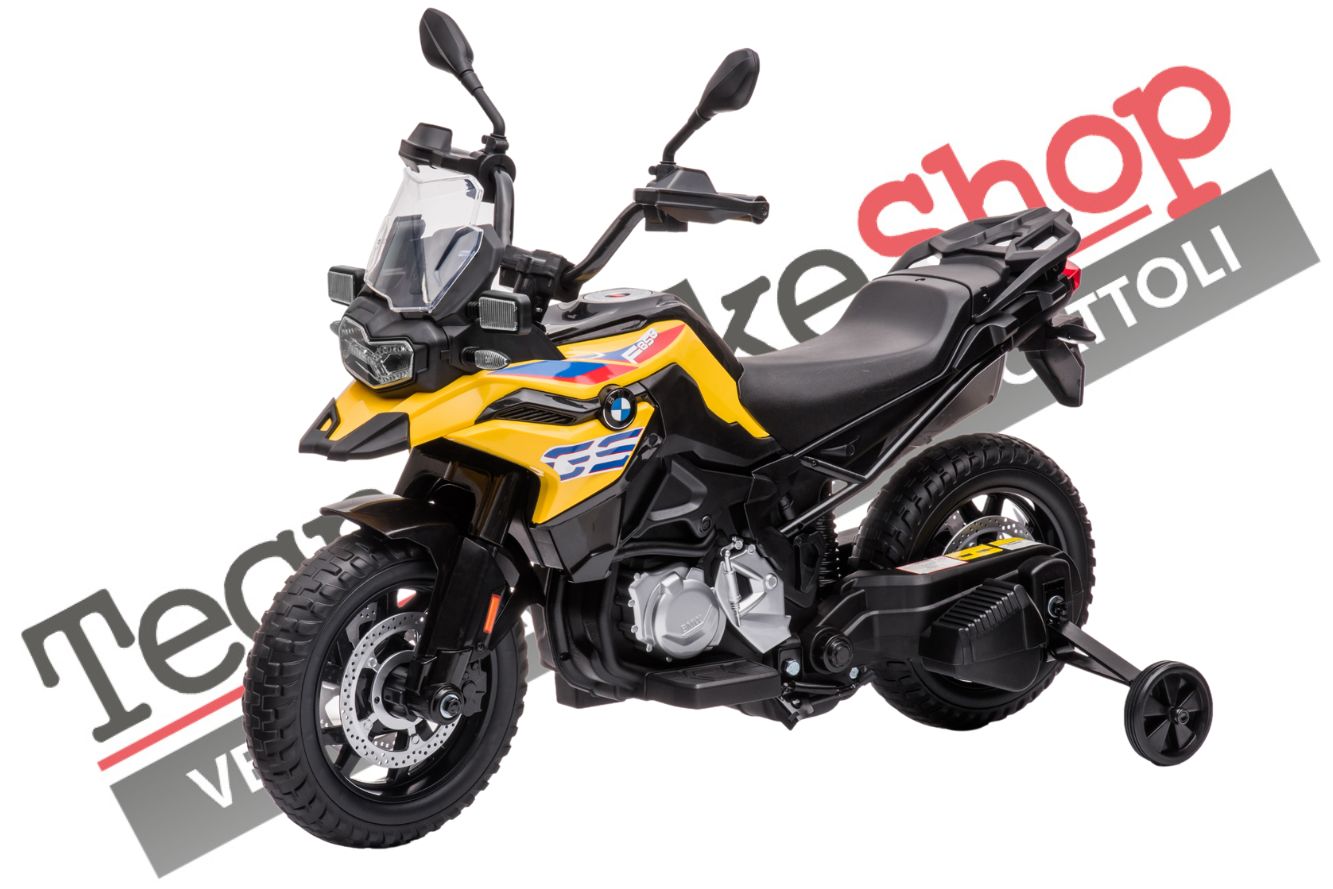 foto del prodotto moto motocicletta elettrica bambini moto bmw f850gs 12v giallo