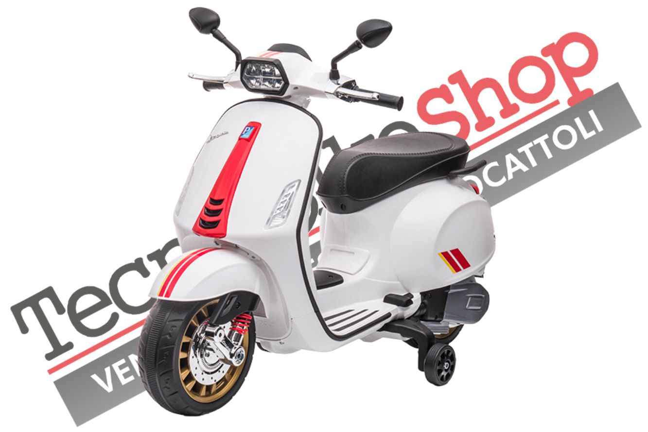 foto del prodotto moto scooter eelettrico per bambini piaggio vespa sprint 12v bianco