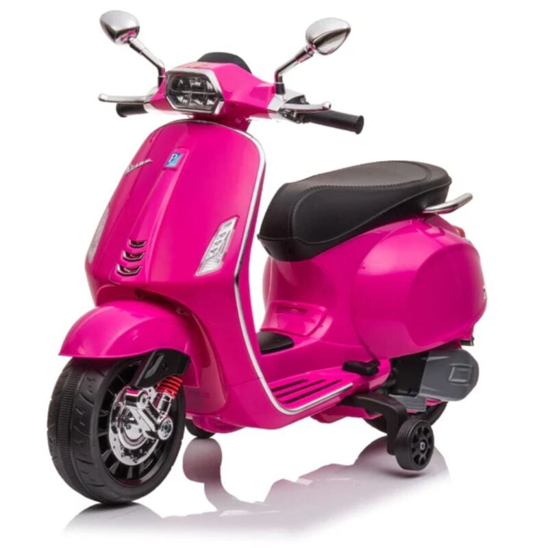 foto del prodotto moto scooter eelettrico per bambini piaggio vespa sprint 12v rosa