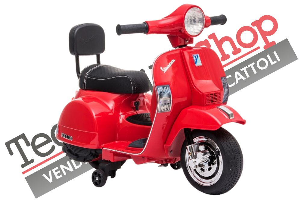 foto del prodotto moto scooter elettrico per bambini piaggio mini vespa px small 6v rosso