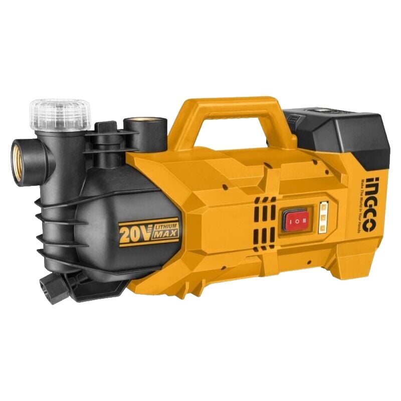 foto del prodotto motopompa a batteria 20v ingco potenza 180w 0.2hp 47l min nuda senza batteria