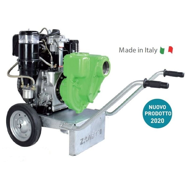 foto del prodotto motopompa diesel autoadescante in ghisa zanetti ps80-510age serbatoio anteriore