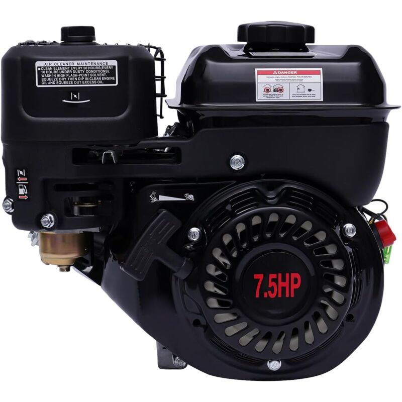foto del prodotto motore a benzina a 4 tempi, 7,5 cv, motore a pilota, 5,1 kw, diametro albero 20 mm, singolo cilindro inclinato 25 , ohv, raffreddamento ad aria