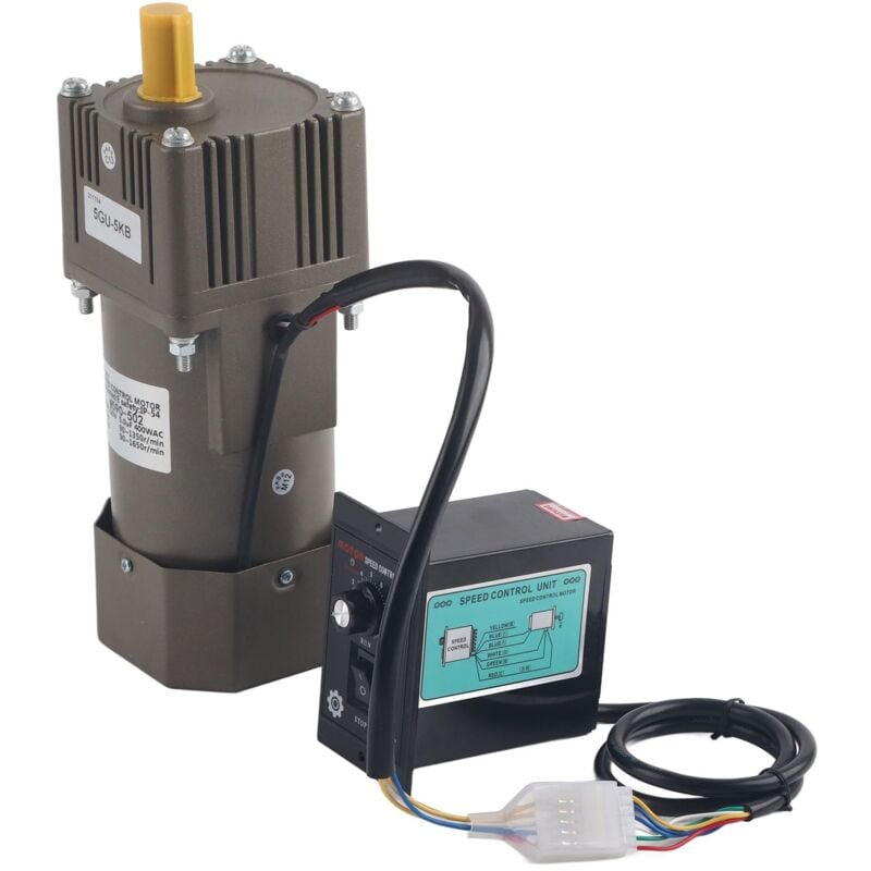 foto del prodotto motore a velocit regolabile ac 220v 90w con azionamento a frequenza variabile continuo con riduttore e staffa 5k 