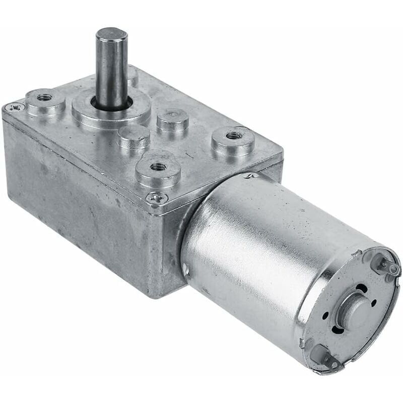 foto del prodotto motore elettrico riduttore reversibile ad alta coppia, riduttore a vite senza fine, 12 v, 62 giri min, argento