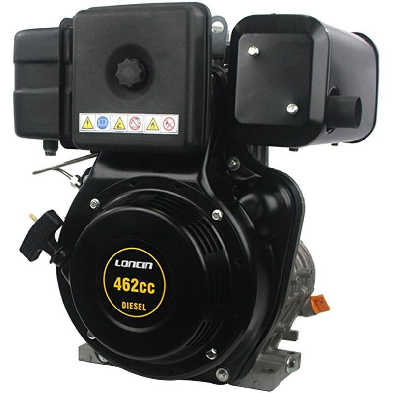 foto del prodotto motore loncin cilindrico 25x80 462cc 9.3hp completo diesel strappo+elettrico