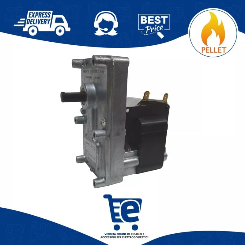 foto del prodotto motoriduttore stufa a pellet mellor 3rpm t3 fb1218 albero 9,5mm pacco 32mm