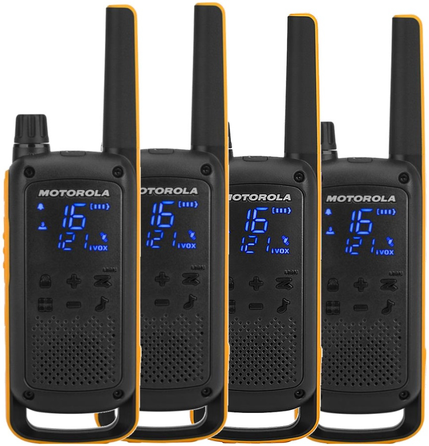 foto del prodotto motorola talkabout t82 extreme quad pack ricetrasmittente 16 canali nero, arancione