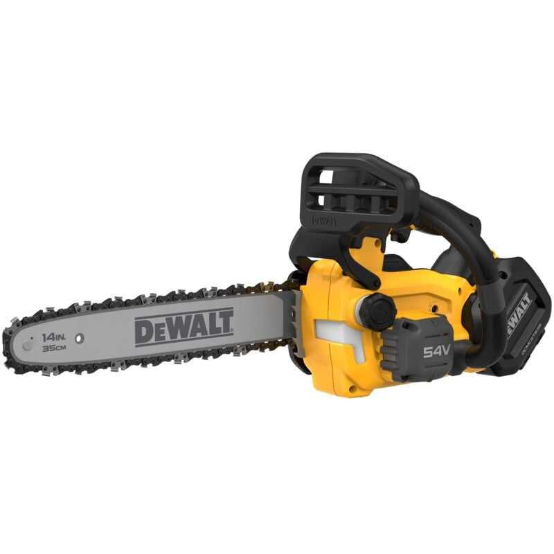 foto del prodotto motosega a batteria con impugnatura superiore dewalt dcmcst635n, 35 cm, 54 v senza batteria e caricabatterie
