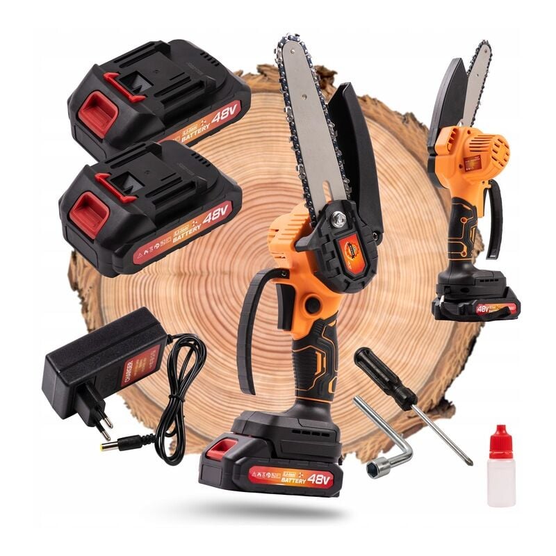 foto del prodotto motosega a batteria mini sega 2x spazzole potenti